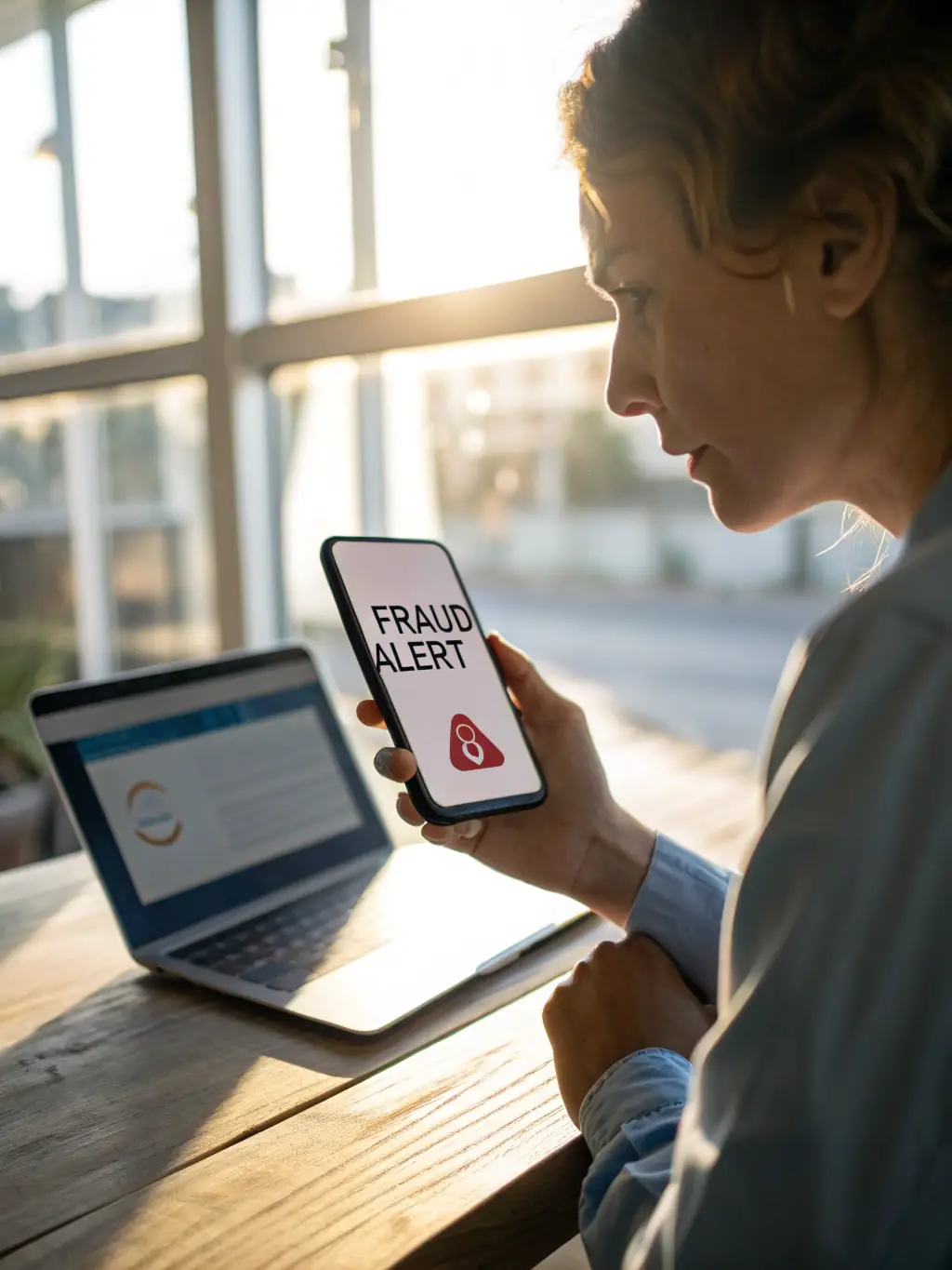 An image depicting a person receiving a phishing email on their phone, with a concerned expression, highlighting the risks of social engineering attacks.