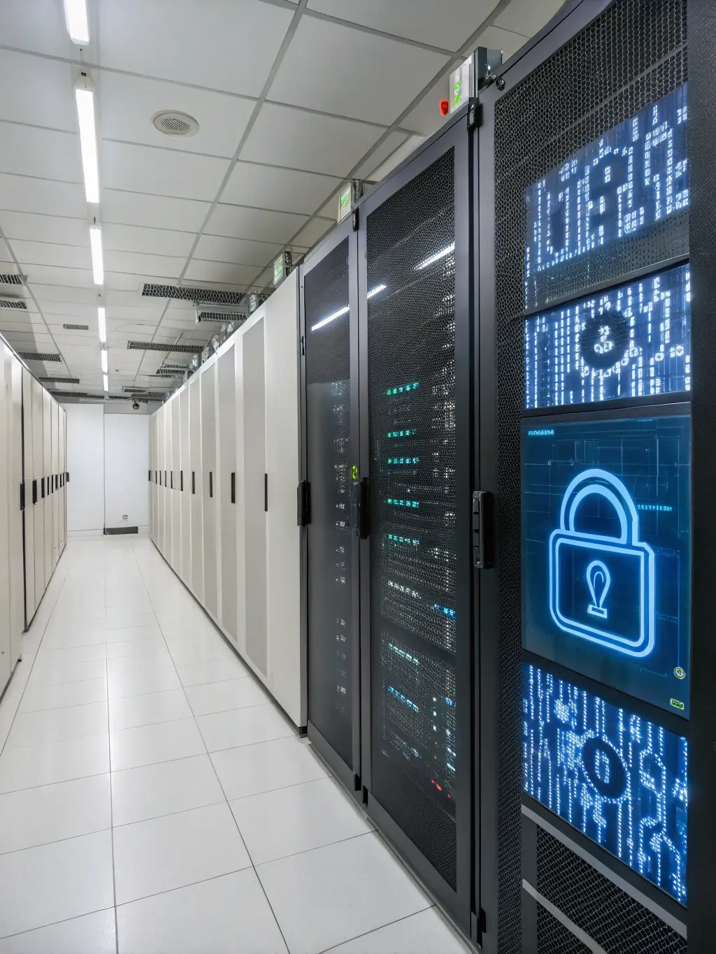 An image of a secure data center with multiple layers of security, representing the protection of sensitive information.
